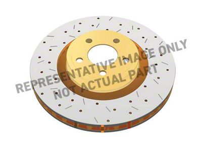 DBA 4000 Series XS Gold Cross Drilled and Slotted Rotor; Front (06-13 Corvette C6 427, Grand Sport, Z06 w/o Z07 Brake Package)