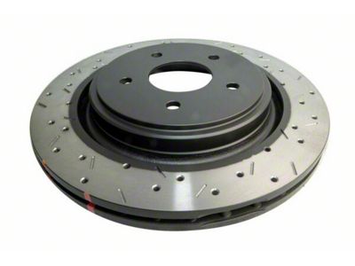 DBA 4000 Series XS Gold Cross Drilled and Slotted Rotor; Rear (05-09 Corvette C6 w/ Z51 Brake Package; 10-11 Corvette C6 Base w/ MagneRide; 12-13 Corvette C6 Base w/ Heavy Duty Brake Package)