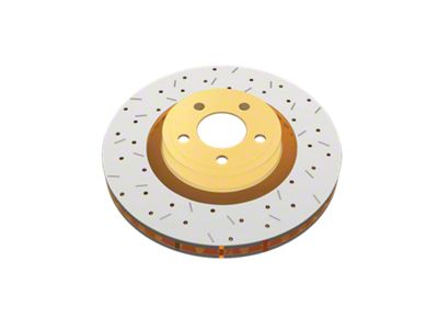 DBA 4000 Series XS Gold Cross Drilled and Slotted Rotor; Front (94-04 Mustang Cobra, Bullitt, Mach 1)
