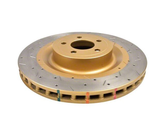 DBA 4000 Series XS Gold Cross Drilled and Slotted Rotor; Front (15-23 Mustang GT w/ Performance Pack)