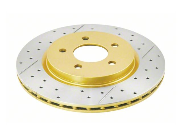 DBA Street Series XGold Cross Drilled and Slotted Rotor; Rear (05-14 Mustang, Excluding 13-14 GT500)