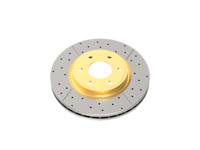 DBA Street Series XGold Cross Drilled and Slotted Rotor; Rear (15-23 Mustang GT, EcoBoost w/ Performance Pack)