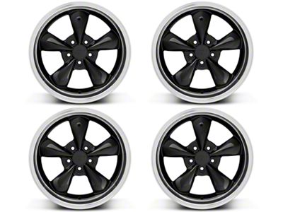 Deep Dish Bullitt Gloss Black 4-Wheel Kit; 18x9 (94-98 Mustang)