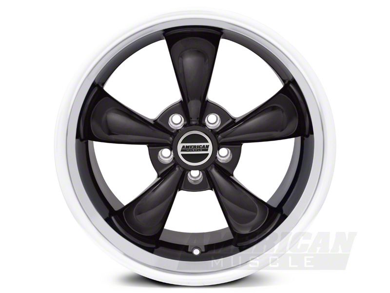 Mustang Deep Dish Bullitt Gloss Black 4-Wheel Kit; 18x9; 30mm