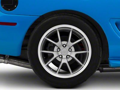 Deep Dish FR500 Style Anthracite with Machined Lip Wheel; Rear Only; 18x10 (94-98 Mustang)