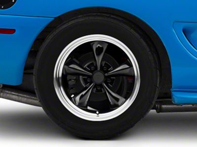 Deep Dish Bullitt Gloss Black Wheel; Rear Only; 17x10.5; 28mm Offset (94-98 Mustang)