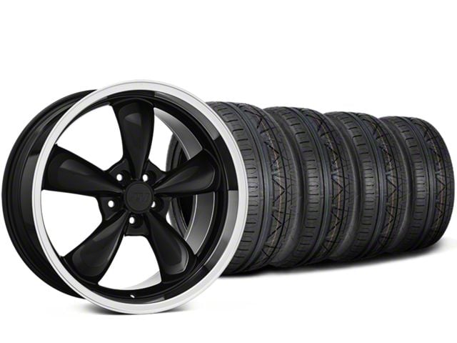 Deep Dish Bullitt Black Wheel and NITTO INVO Tire Kit; 20x8.5 (15-23 Mustang EcoBoost w/o Performance Pack, V6)