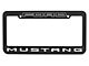 Defenderworx License Plate Frame with Mustang Logo; Matte Black (Universal; Some Adaptation May Be Required)