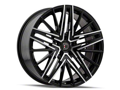 Defy D04 Gloss Black Machined Wheel; 18x8 (10-14 Mustang GT w/o Performance Pack, V6)
