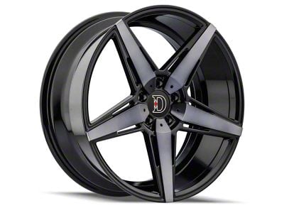 Defy D02 Gloss Black Machiend with Dark Tint Wheel; 20x8.5 (15-23 Mustang GT, EcoBoost, V6)