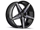 Defy D02 Gloss Black Machiend with Dark Tint Wheel; 20x8.5 (15-23 Mustang GT, EcoBoost, V6)