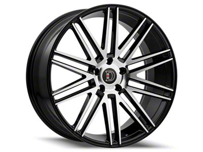 Defy D09 Gloss Black Machined Wheel; 20x8.5 (15-23 Mustang GT, EcoBoost, V6)
