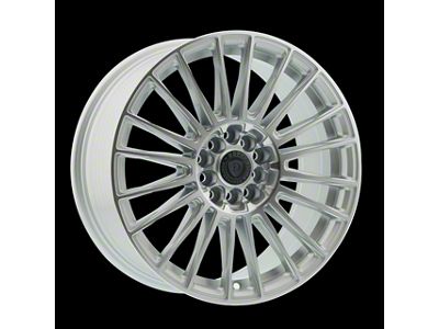 Defy D14 Silver Machine Wheel; 17x7.5; 38mm Offset (94-98 Mustang)