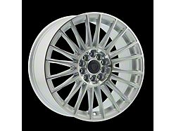 Defy D14 Silver Machine Wheel; 17x7.5; 38mm Offset (99-04 Mustang)