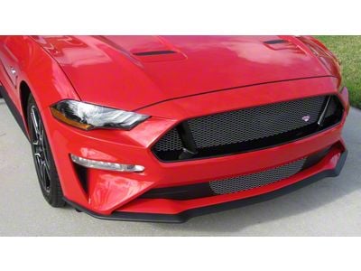 Diamond Grilles Emblem Delete Upper and Lower Grilles; Gloss Black (18-23 Mustang GT)