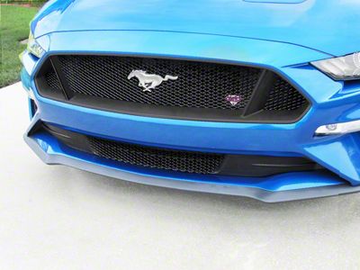 Diamond Grilles Upper and Lower Grilles; Gloss Black (18-23 Mustang GT)