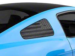 SEC10 Distressed Flag Quarter Window Decals; Matte Black (10-14 Mustang)