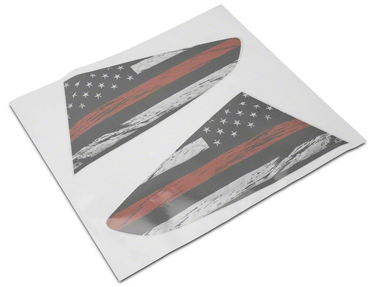 Borders様　リクエスト SEC10 Mustang Distressed Flag Quarter Window Printed Decals; Red