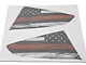 SEC10 Distressed Flag Quarter Window Decals; Red Line (15-23 Mustang Fastback)