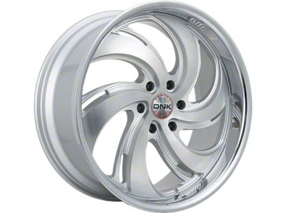 DNK Street 702 Brushed Face Silver Milled with Chrome Lip Wheel; 22x9 (10-14 Mustang)