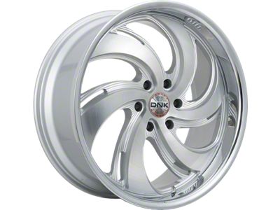 DNK Street 702 Brushed Face Silver Milled with Chrome Lip Wheel; 22x9 (2024 Mustang)