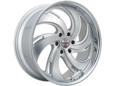 DNK Street 702 Brushed Face Silver Milled with Chrome Lip Wheel; 22x9 (15-23 Mustang GT, EcoBoost, V6)