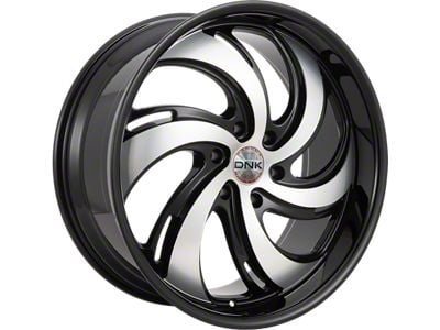 DNK Street 702 Gloss Black Machined Wheel; 22x9 (15-23 Mustang GT, EcoBoost, V6)
