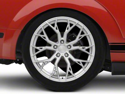Dolce Performance Aria Gloss Silver Machined Face Wheel; Rear Only; 20x10; 40mm Offset (05-09 Mustang)