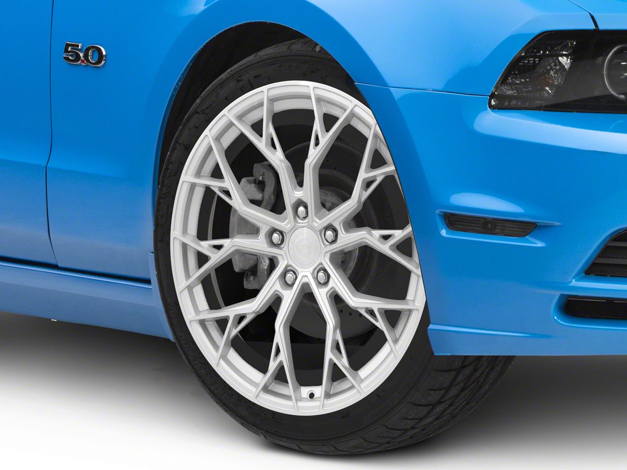 Dolce Performance Mustang Aria Gloss Silver Machined Face Wheel; 20x8.5 ...
