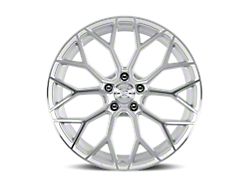 Dolce Performance Pista Gloss Silver Machined Face Wheel; 19x8.5; 35mm Offset (15-23 Mustang GT, EcoBoost, V6)