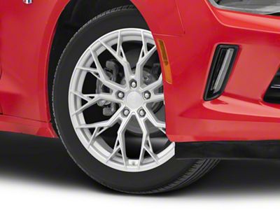 Dolce Performance Aria Gloss Silver Machined Face Wheel; 19x8.5; 28mm Offset (16-24 Camaro, Excluding ZL1)