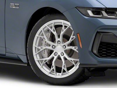 Dolce Performance Aria Gloss Silver Machined Face Wheel; 19x9.5; 40mm Offset (24-25 Mustang)