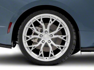Dolce Performance Aria Gloss Silver Machined Face Wheel; Rear Only; 20x10; 40mm Offset (24-25 Mustang)