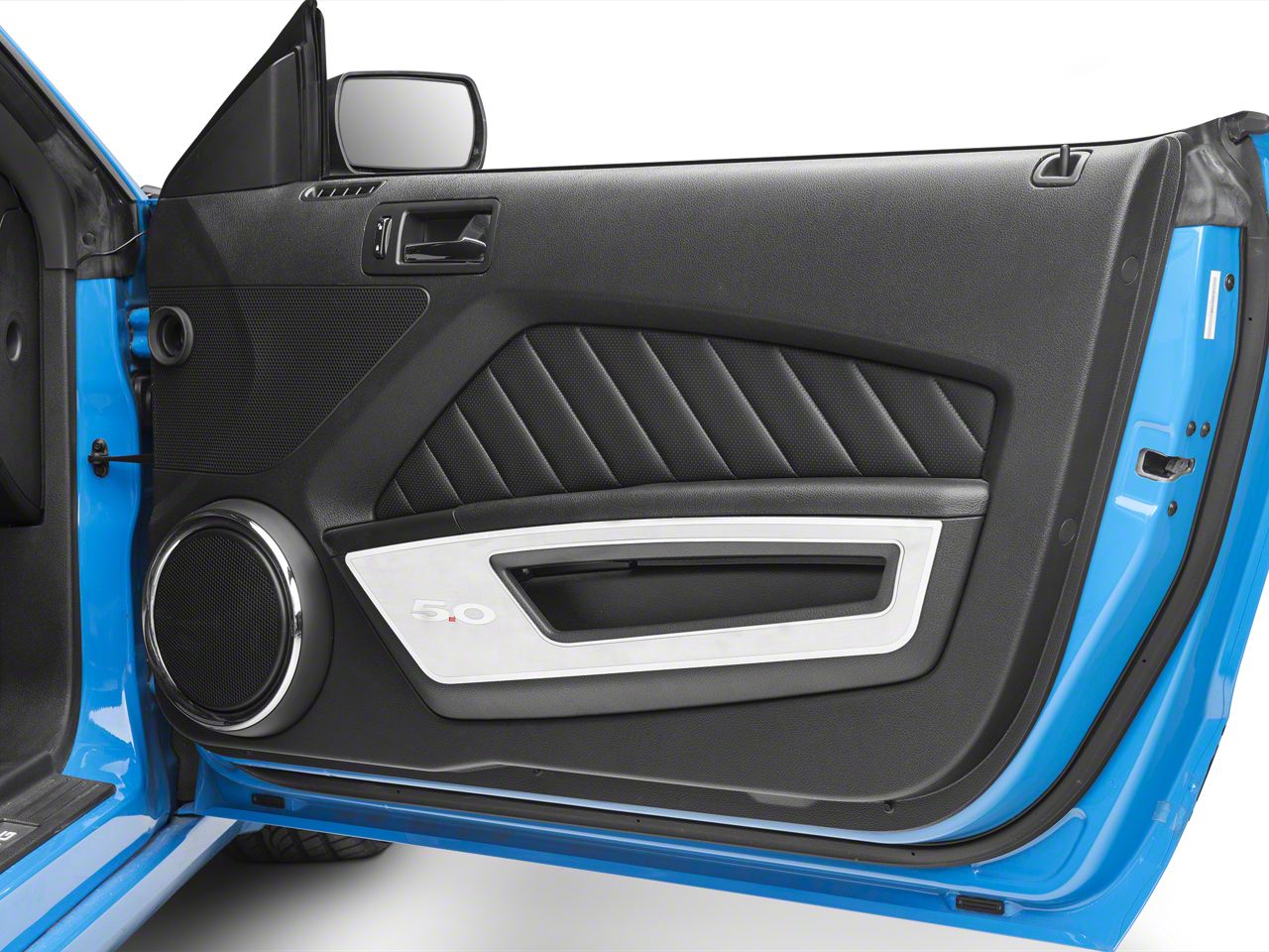SpeedForm Door Guards with Polished 5.0 Lettering and Trim Brushed 10 14 Mustang