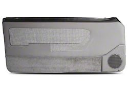 OPR Door Panels with Power Windows and Carpeting; Titanium Gray (87-93 Mustang Coupe, Hatchback)