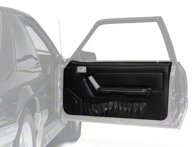 Door Panels with Power Windows and Map Pockets; Black (87-93 Mustang Coupe, Hatchback)