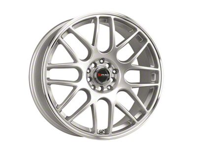 Drag Wheels DR34 Silver with Machined Lip Wheel; 18x8; 40mm Offset (21-25 Mustang Mach-E, Excluding GT)