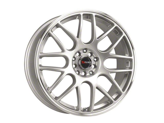 Drag Wheels DR34 Silver with Machined Lip Wheel; 18x8 (21-24 Mustang Mach-E, Excluding GT)