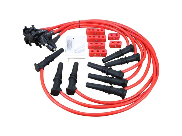 Dragon Fire Performance Spark Plug Wires; Red (96-98 Mustang GT, Cobra)