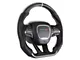 Drake Muscle Cars Steering Wheel; Carbon Fiber with Leather Grips (15-23 Challenger w/ Heated Steering Wheel)