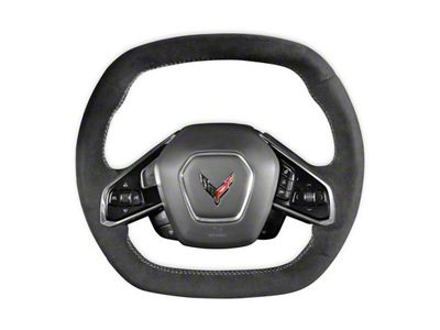 Drake Muscle Cars Steering Wheel; Alcantara (20-25 Corvette C8 w/o Heated Steering Wheel)