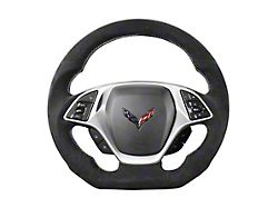 Drake Muscle Cars Steering Wheel; Carbon Fiber with Leather Grips (14-17 Corvette C7)