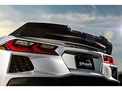 Drake Muscle Cars Wicker Bill Style Rear Spoiler; Carbon Flash Metallic (20-25 Corvette C8, Excluding Z06)
