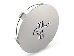 Drake Muscle Cars Pony Wheel Center Cap with Tri-Bar Emblem; Argent (90-93 Mustang)