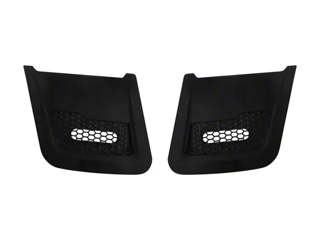 Drake Muscle Cars Hood Vent Inserts; Satin Black (18-23 Mustang GT, EcoBoost)