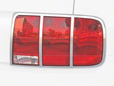 Drake Muscle Cars Tail Light Trim; Satin Chrome (05-09 Mustang)