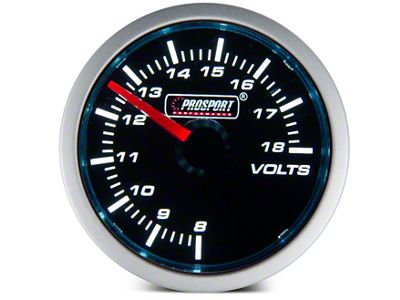 Prosport 52mm Performance Series Volt Gauge; Electrical; Blue/White (Universal; Some Adaptation May Be Required)