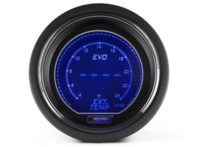 Prosport 52mm EVO Series Digital Exhaust Gas Temperature Gauge; Electrical; Blue/Red (Universal; Some Adaptation May Be Required)