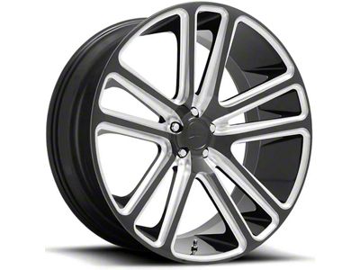 DUB Flex Gloss Black Milled Wheel; 22x9.5; 20mm Offset (06-10 RWD Charger)