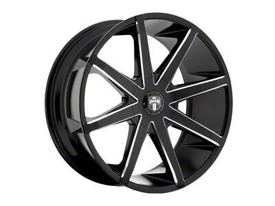 DUB Push Gloss Black Milled Wheel; 20x8.5; 10mm Offset (06-10 RWD Charger)